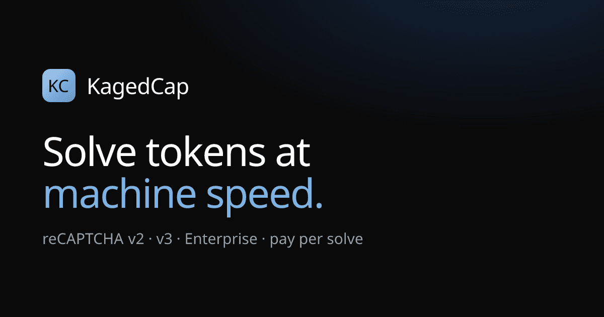 KagedCap - reCAPTCHA & Anti-Bot Solver API