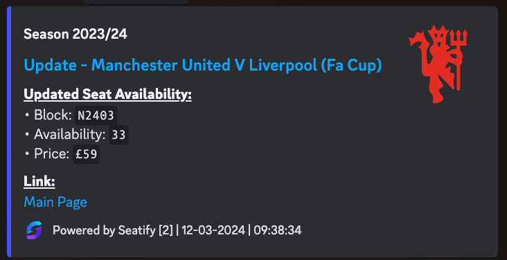 MUFC Ticket Alerts